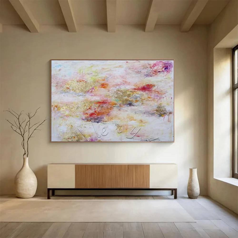 Office Handmade Clouds Cheerful Abstract Wall Art J60QZ